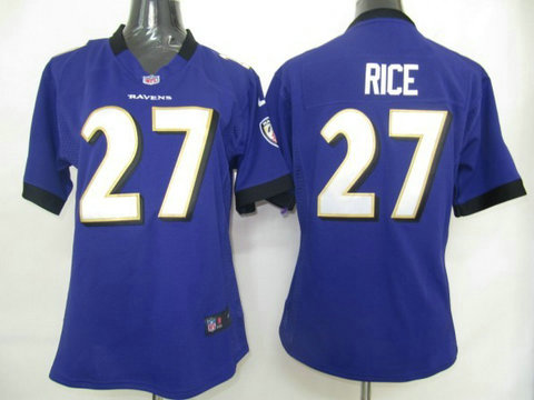 NFL Women's Baltimore Ravens 27 Rice purple Nike jerseys